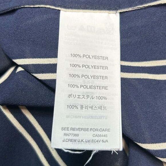 J. Crew‎ Drapey Keyhole Tomboy Tank Top Sheer Navy Blue with White Stripe Size 6 - Picture 6 of 12